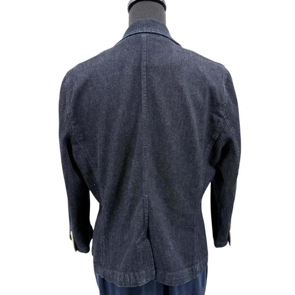 Lauren Jeans Co Women's Denim Blazer Jacket‎ Embroidered Logo 90s Y2K  Large - Picture 6 of 10